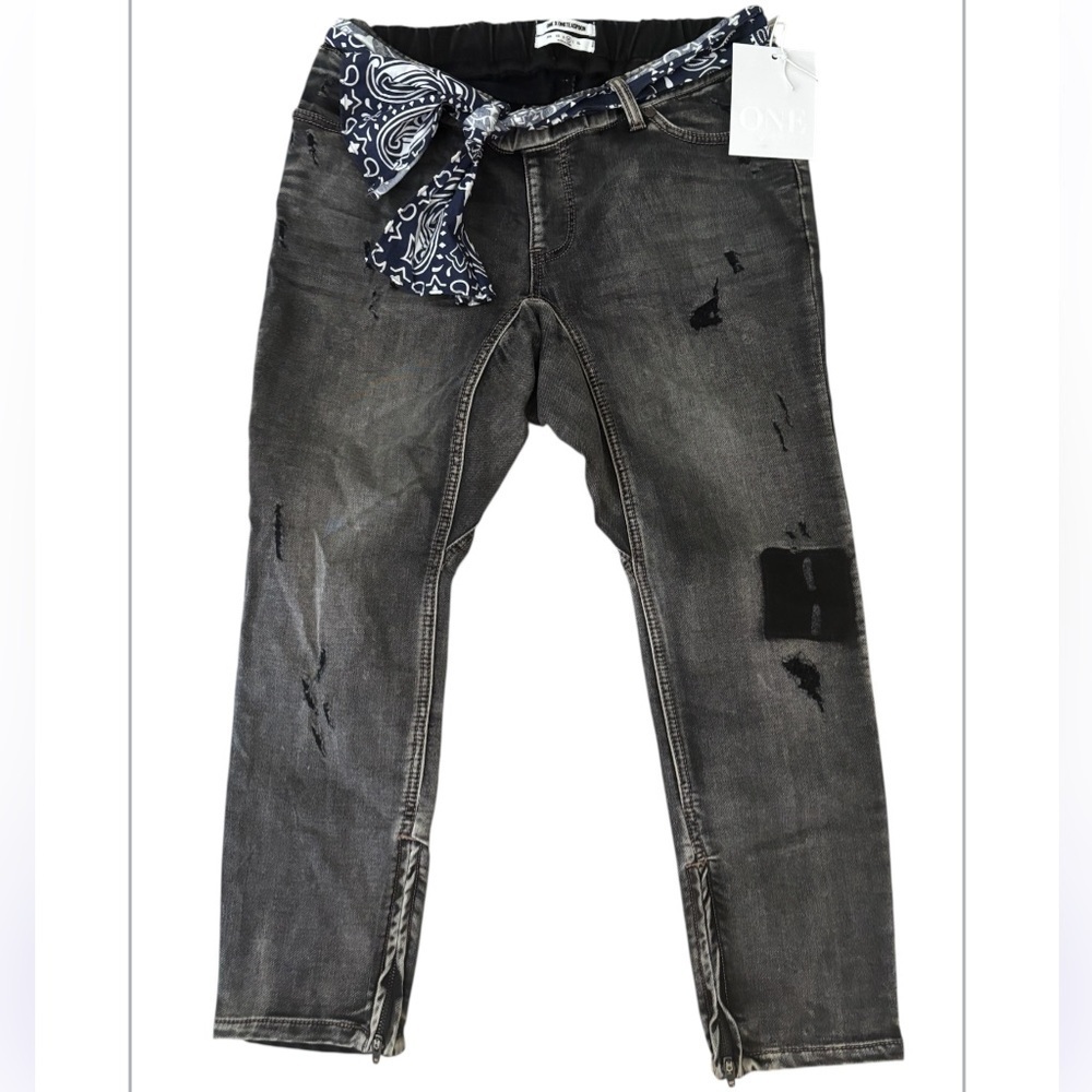 One Teaspoon Black Heart Killers Belted Jeans NWT